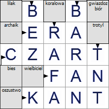 Krzyżówka jednym slowem